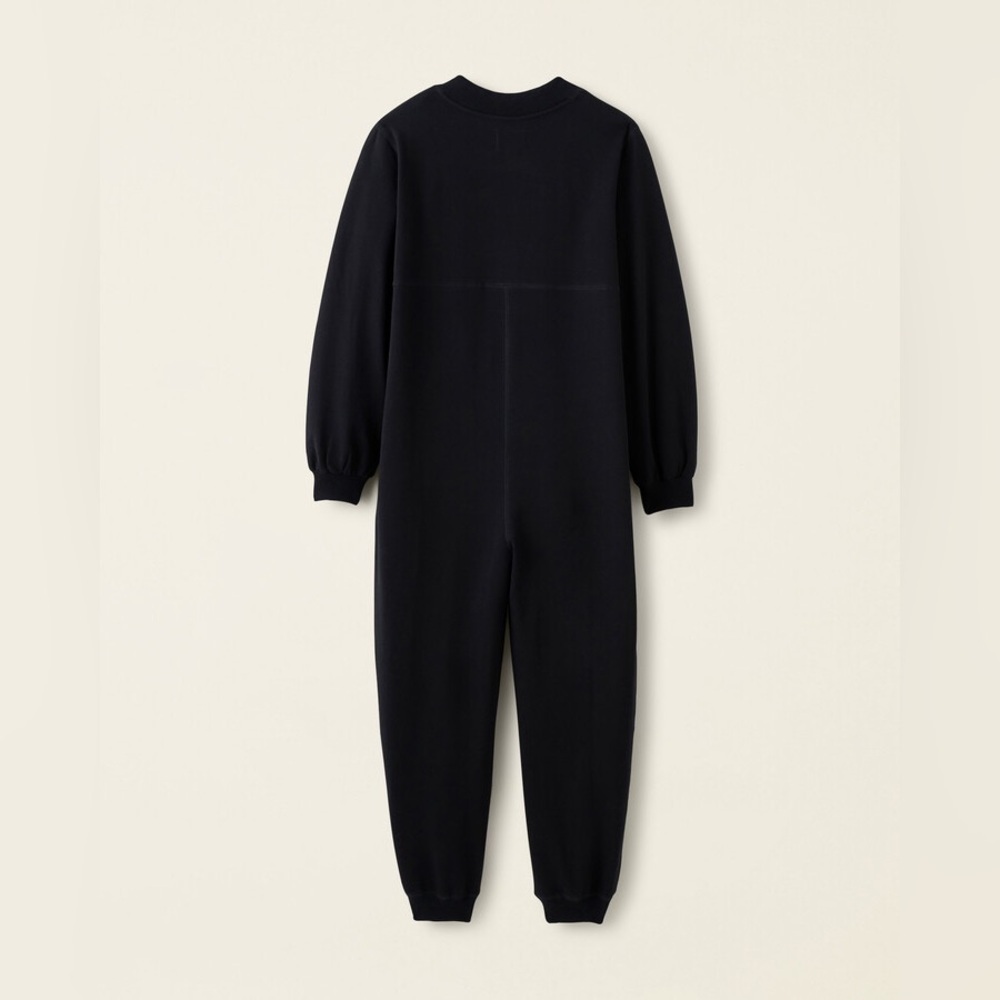 ROOTS Canada - Cooper Cozy Fleece Jumpsuit. Front Kangaroo pocket. Black. Large - Picture 3 of 12